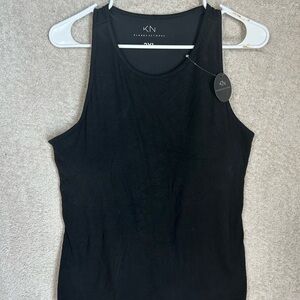 Klassy Network Women’s NWT   Black 2XL Tank Top Built In Bra. Minimalist Capsule